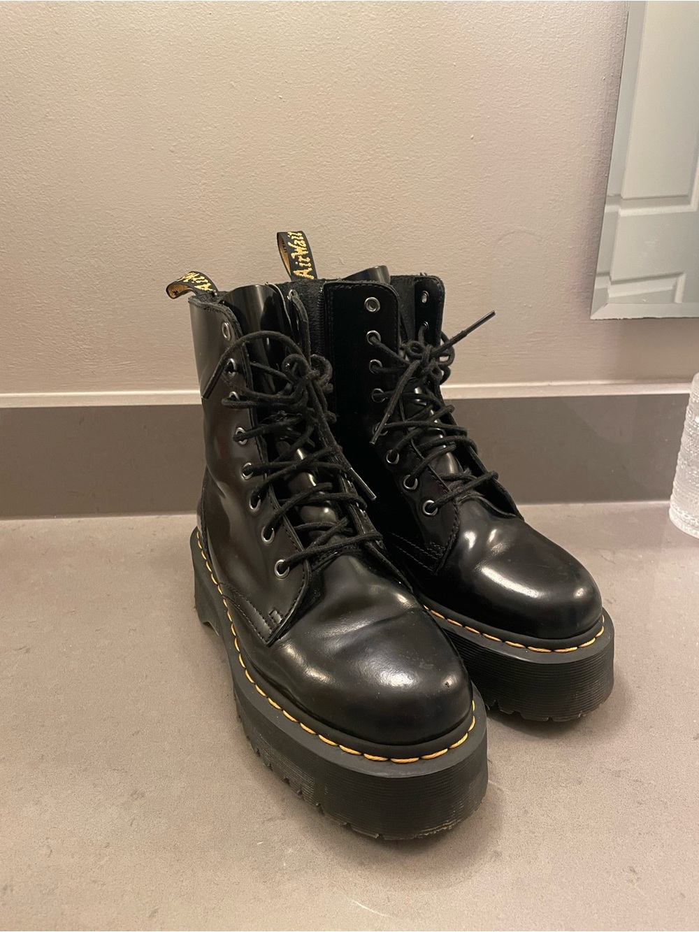 Dr. Martens Jadon Black Platform Lace-Up Boots
